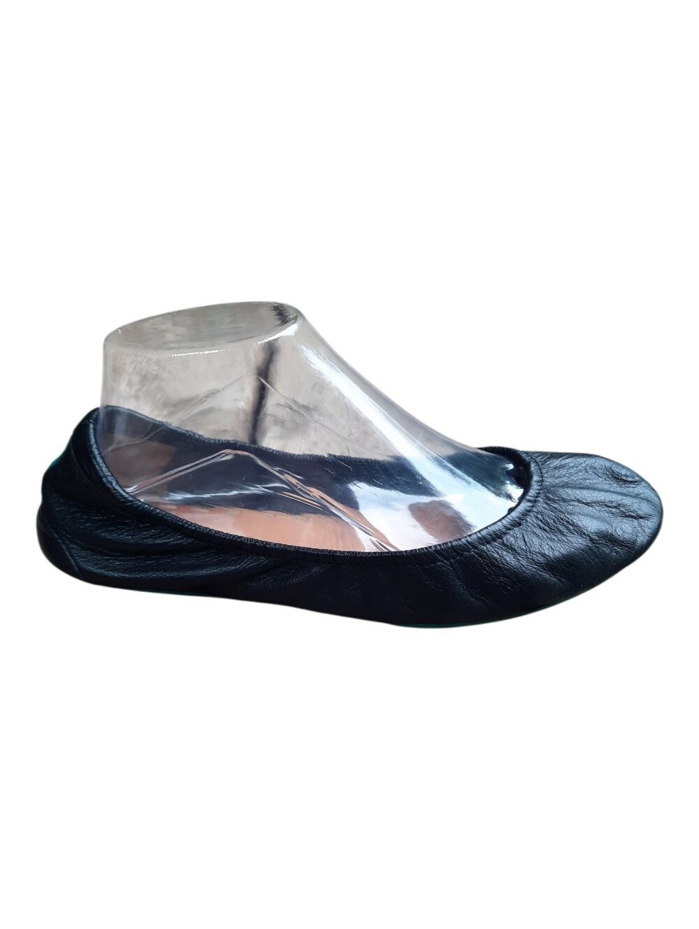 Tieks Matte Black Leather Ballet Flat Slip-on Foldable Shoes Size 9